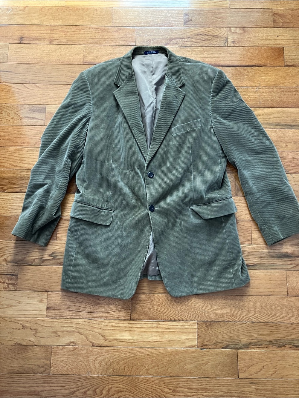 Stafford Men’s Dark Tan Corduroy Sports Coat Blazer - Large